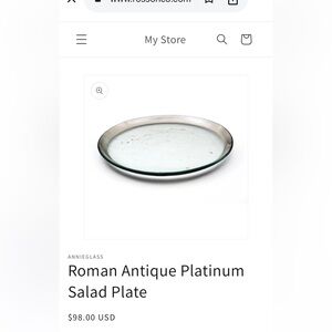 AnnieGlass Roman Antique Platinum Salad Plate - Platinum/Clear
